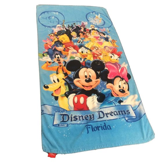 Jerry Leigh Disney Dreams Florida Beach Towel Princess Villian Ursula Pooh Tink - Picture 1 of 12